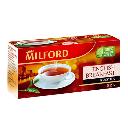 Milford черный чай Английский завтрак, 20 пакетиков